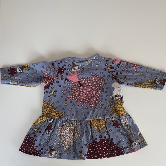 Baby’s Long Sleeve Cotton Dress with Moomin Characters 3-6 mos - Picture 5 of 7
